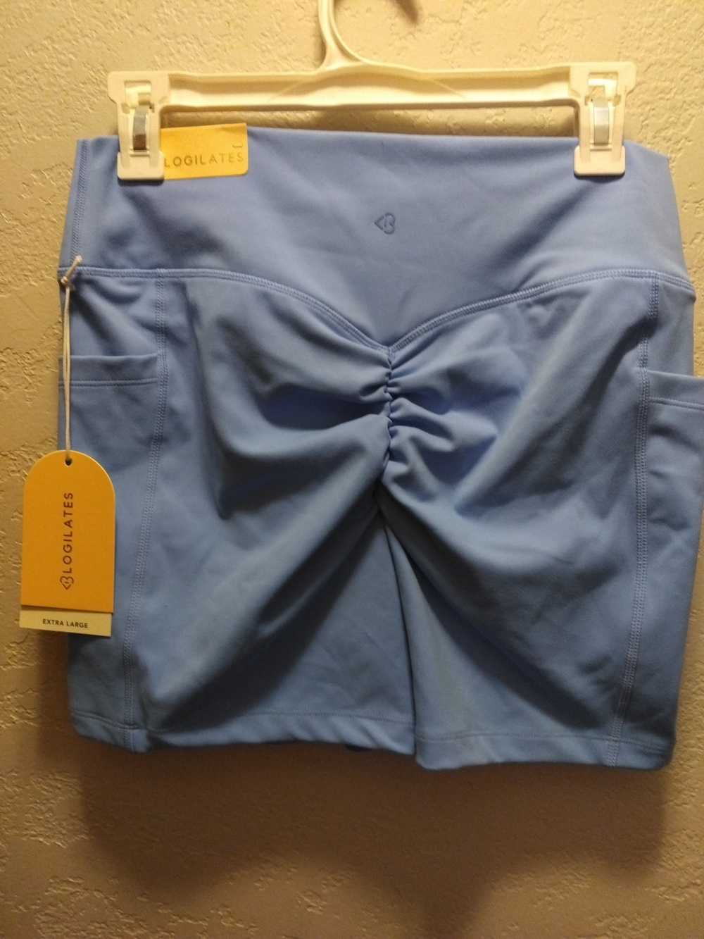 Blogilates NWT Women’s Light Blue Ruched Active Shorts